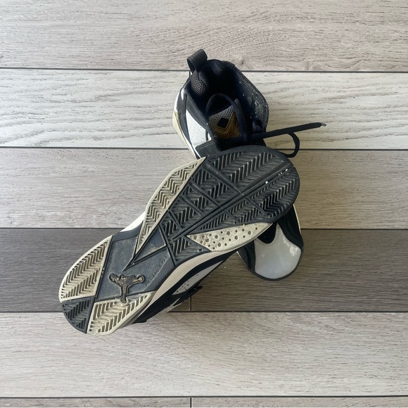 Jordan Kids Black and White Sneakers with Gold Accents - Picture 6 of 7